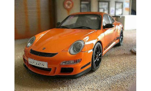 Porsche 911 GT3 RS 1/18 Autoart orange jantes noire miniature