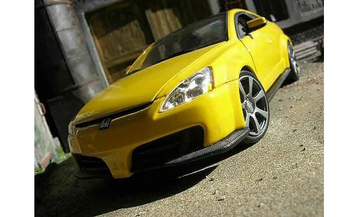 Honda Accord Base 1/18 Motormax 2003 jaune miniature