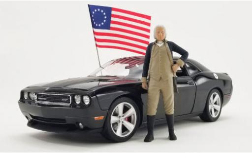Miniature Dodge Challenger 1/18 ACME SRT8 George Washington Edition bleue 2010 mit Figur und Flagge Dodge Challenger 1/18 ACME SRT8 George Washington Edition bleue 2010 mit Figur und Flagge miniature