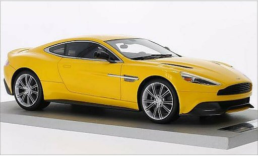 Aston Martin Vanquish coupe 1/18 Tecnomodel metallise jaune miniature