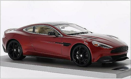 Aston Martin Vanquish coupe 1/18 Tecnomodel metallise rouge/carbon miniature
