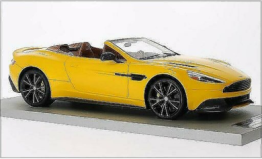 Aston Martin Vanquish volante 1/18 Tecnomodel jaune miniature