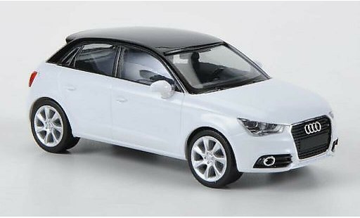 Audi A1 sportback 1/87 Herpa blanche/noire miniature