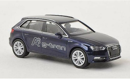 Audi A3 sportback 1/87 Herpa g-tron bleu miniature