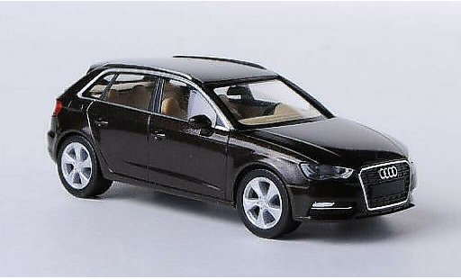 Audi A3 sportback 1/87 Herpa marron miniature