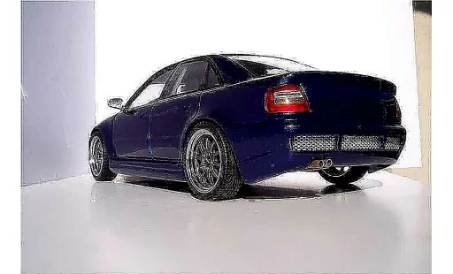 Audi S4 berline 1/18 Ut Models kit rs4 bleue jantes kinesis miniature