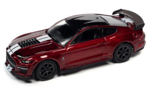 Miniature Shelby GT 500 1/64 Auto World Ford Mustang Track Pack metallise rouge foncé/blanche 2020 Shelby GT 500 1/64 Auto World Ford Mustang Track Pack metallise rouge foncé/blanche 2020 miniature