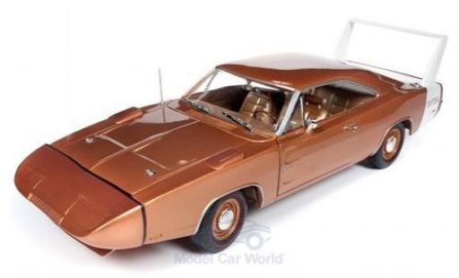 Miniature Dodge Charger 1/18 Auto World Daytona bronze/blanche 1969 Dodge Charger 1/18 Auto World Daytona bronze/blanche 1969 miniature