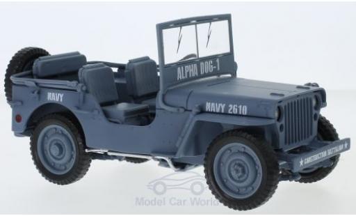 Miniature Jeep Willys 1/18 Auto World MB grise 1941 Navy Jeep Willys 1/18 Auto World MB grise 1941 Navy miniature