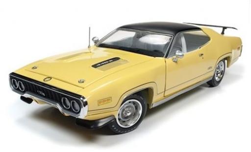 Miniature Plymouth GTX 1/18 Auto World jaune/noire 1971 Plymouth GTX 1/18 Auto World jaune/noire 1971 miniature