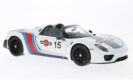 Miniature Porsche 918 1/18 AUTOart Spyder blanche Martini 2013 Weissach Package Porsche 918 1/18 AUTOart Spyder blanche Martini 2013 Weissach Package miniature