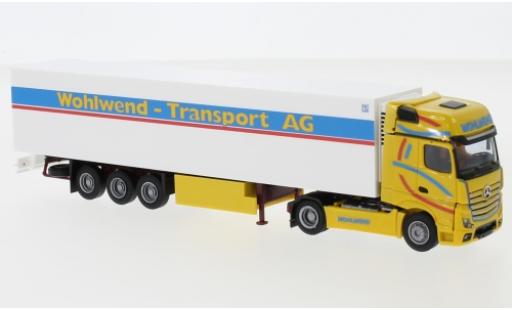 Miniature Mercedes Actros 1/87 AWM 5 GigaSpace/Aerop. Wohlwend Remorque de boîte de réfrigération Mercedes Actros 1/87 AWM 5 GigaSpace/Aerop. Wohlwend Remorque de boîte de réfrigération miniature