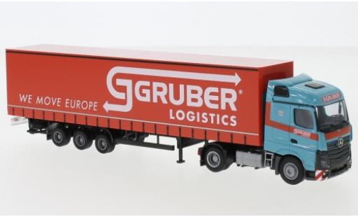 Miniature Mercedes Actros 1/87 AWM 5 StreamSpace/Aerop. Gruber Logistics camion avec bache Mercedes Actros 1/87 AWM 5 StreamSpace/Aerop. Gruber Logistics camion avec bache miniature