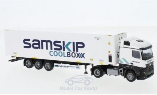 Miniature Mercedes Actros 1/87 AWM 2 Stream. / Aerop. Samskip 45 Kühl-Co.-SZ Mercedes Actros 1/87 AWM 2 Stream. / Aerop. Samskip 45 Kühl-Co.-SZ miniature