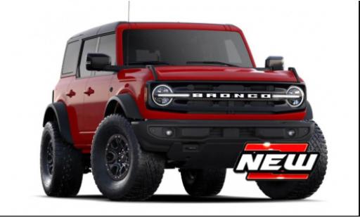 Miniature Ford Bronco 1/64 Burago Wildtrak rouge 2021 Ford Bronco 1/64 Burago Wildtrak rouge 2021 miniature