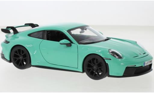 Miniature Porsche 992 GT3 1/24 Burago 911  turquoise 2021 Porsche 992 GT3 1/24 Burago 911  turquoise 2021 miniature