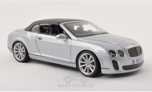 Miniature Bentley Continental T 1/18 Burago Supersports Cabriolet grise Verdeck geschlossen Bentley Continental T 1/18 Burago Supersports Cabriolet grise Verdeck geschlossen miniature