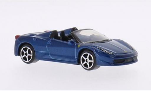 Miniature Ferrari 458 1/64 Burago Spider metallise bleue Ferrari 458 1/64 Burago Spider metallise bleue miniature