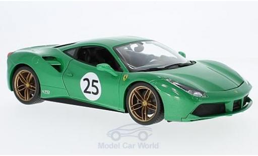 Miniature Ferrari 488 1/18 Burago GTB metallise verte The Green Jewel 70 Jahre Ferrari 488 1/18 Burago GTB metallise verte The Green Jewel 70 Jahre miniature
