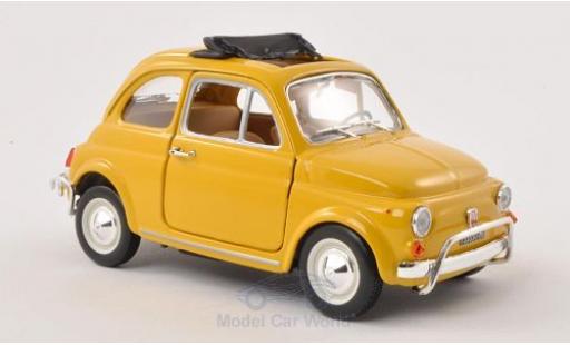 Miniature Fiat 500 1/24 Burago L jaune 1968 geöffnetes Faltdach ohne Vitrine Fiat 500 1/24 Burago L jaune 1968 geöffnetes Faltdach ohne Vitrine miniature