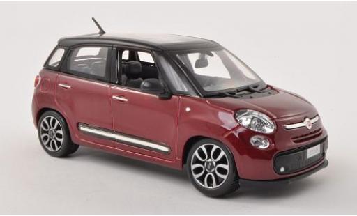 Miniature Fiat 500 1/24 Burago L metallise rouge/matt-noire Fiat 500 1/24 Burago L metallise rouge/matt-noire miniature