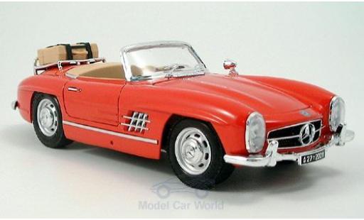 Mercedes 300 1/18 Burago SL Touring Cabriolet rouge 1957 ohne Vitrine miniature