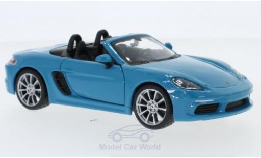 Miniature Porsche Boxster 1/24 Burago 718 Cabriolet bleue Porsche Boxster 1/24 Burago 718 Cabriolet bleue miniature
