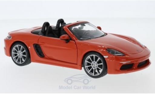 Miniature Porsche Boxster 1/24 Burago 718 orange Porsche Boxster 1/24 Burago 718 orange miniature