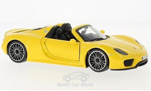 Miniature Porsche 918 1/24 Burago Spyder jaune Porsche 918 1/24 Burago Spyder jaune miniature