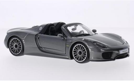 Miniature Porsche 918 1/24 Burago Spyder metallise grise Porsche 918 1/24 Burago Spyder metallise grise miniature