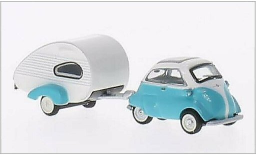 Bmw Isetta Export 1/87 Schuco turquoise/blanche miniature