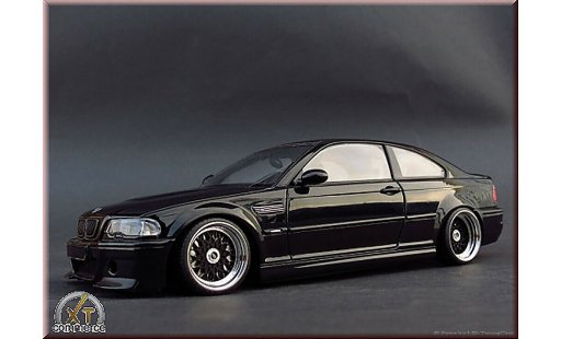 Bmw M3 CSL 1/18 Autoart E46 noire jantes BBS 18 pouces miniature