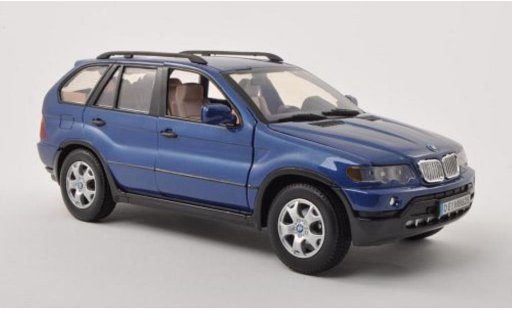 Bmw X5 E53 1/18 Motormax bleu miniature