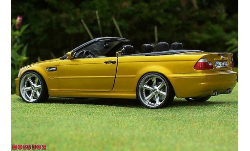 Bmw M3 Cabriolet 1/18 Kyosho E46 jaune candy jantes chromees 18 pouces miniature