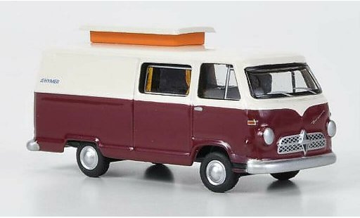 Borgward Hymer camping-car 1/87 Bub Caravano rouge-blanche miniature