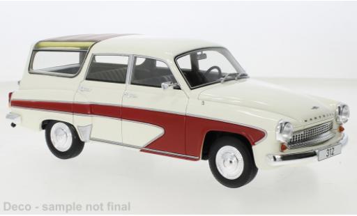 Miniature Wartburg 312 1/18 BoS Models Camping Deluxe blanche/rouge 1967 Wartburg 312 1/18 BoS Models Camping Deluxe blanche/rouge 1967 miniature