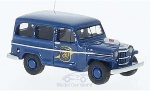 Miniature Jeep Willys 1/87 BoS Models Station Wagon bleue Michigan State Police 1954 Jeep Willys 1/87 BoS Models Station Wagon bleue Michigan State Police 1954 miniature