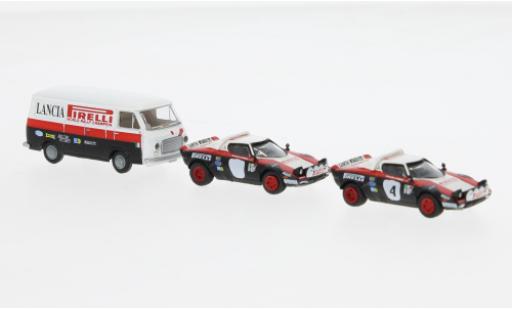 Lancia Stratos 1/87 Brekina Set HF et Fiat 238 fourgon Rally Team 1974 miniature