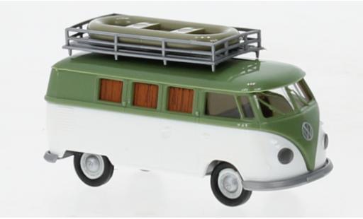 Miniature Volkswagen T1 1/87 Brekina b Camper vert/blanche 1960 Volkswagen T1 1/87 Brekina b Camper vert/blanche 1960 miniature