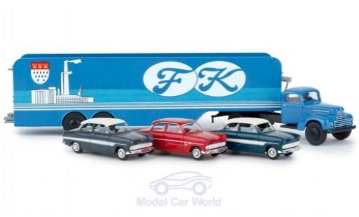 Miniature Ford FK 1/87 Brekina 3500 Köln Autotransport-SZ mit 3 12m Modellen Ford FK 1/87 Brekina 3500 Köln Autotransport-SZ mit 3 12m Modellen miniature