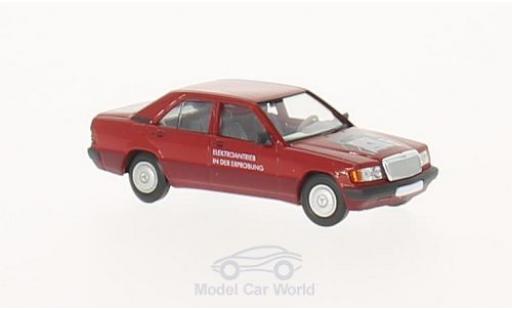 Mercedes 190 E 1/87 Brekina (W201) rouge Elektroantrieb miniature