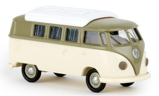 Miniature Volkswagen T1 1/87 Brekina b Camper grise/beige 1960 avec Dormobildach Volkswagen T1 1/87 Brekina b Camper grise/beige 1960 avec Dormobildach miniature