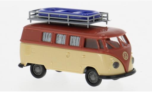 Miniature Volkswagen T1 1/87 Brekina b Camper rouge/beige 1960 1:87 Volkswagen T1 1/87 Brekina b Camper rouge/beige 1960 1:87 miniature