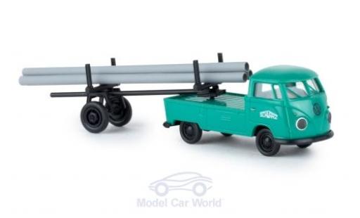Miniature Volkswagen T1 B 1/87 Brekina b Schwarzbau mit beladenem Nachläufer Volkswagen T1 B 1/87 Brekina b Schwarzbau mit beladenem Nachläufer miniature