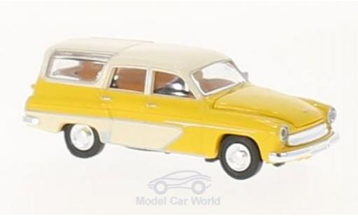Wartburg 311 1/87 Brekina Camping jaune/blanche miniature