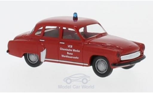 Wartburg 311 1/87 Brekina Werkfeuerwehr Buna miniature