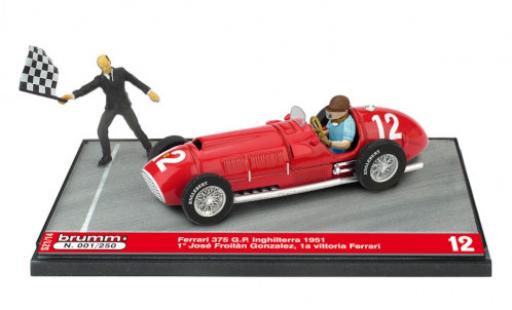 Miniature Ferrari 375 1/43 Brumm No.12 formule 1 GP Angleterre 1951 Ferrari 375 1/43 Brumm No.12 formule 1 GP Angleterre 1951 miniature