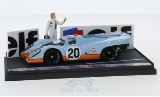 Miniature Porsche 917 1970 1/43 Brumm K No.20 JWA-Gulf Racing Team Gulf 24h Le Mans 1970 mit Figur J.Siffert/B.Redman Porsche 917 1970 1/43 Brumm K No.20 JWA-Gulf Racing Team Gulf 24h Le Mans 1970 mit Figur J.Siffert/B.Redman miniature