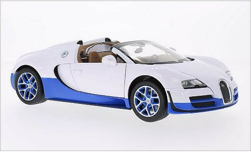 Bugatti Veyron Vitesse 1/18 Rastar 16.4 Grand Sport blanche/bleu miniature