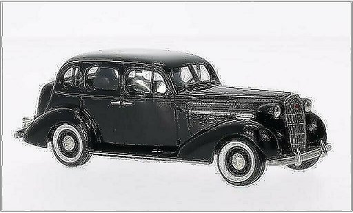 Buick Special Sedan 1/43 Brooklin 4-door Trunk M-41 noire 1936 miniature